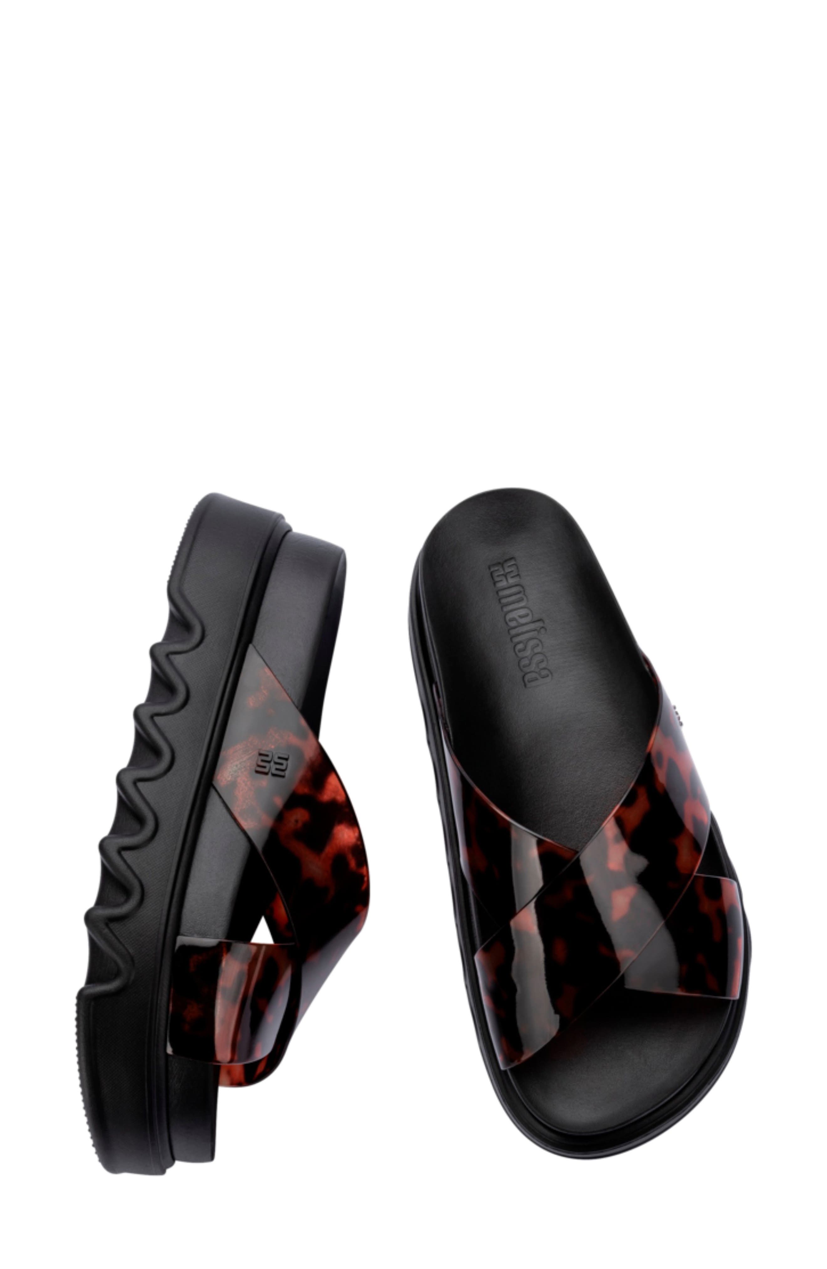 Cozy Cross Platform Slide Sandal, Alternate, color, BLACK/ TORTOISE