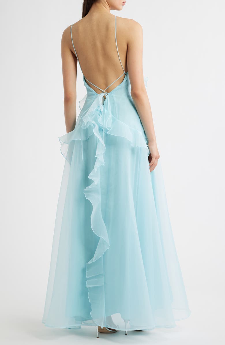 Sonya Moda Bela Ruffle Halter Dress, Alternate, color, Capri Blue