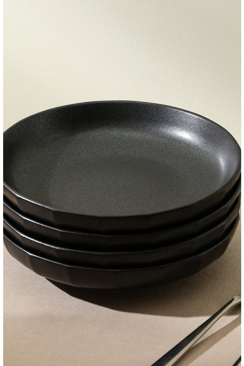 Rio Stoneware 4-Piece Pasta Bowl Set, Alternate, color, Black