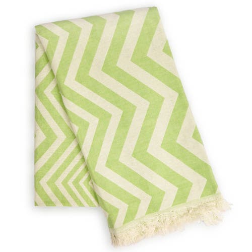 Eco Hilana Mersin Chevron Towel / Blanket In Green