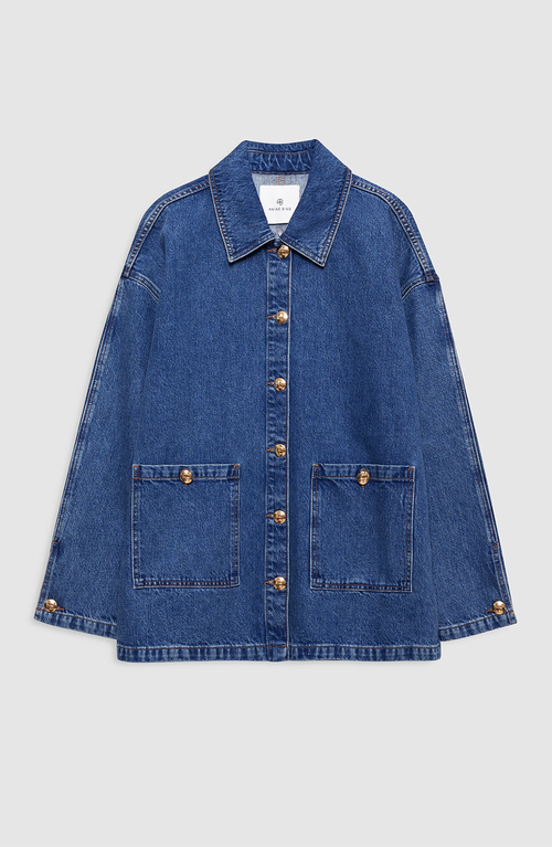 Anine Bing Womens Clean Indigo Denim Luca Relaxed-fit Denim Jacket In Blue