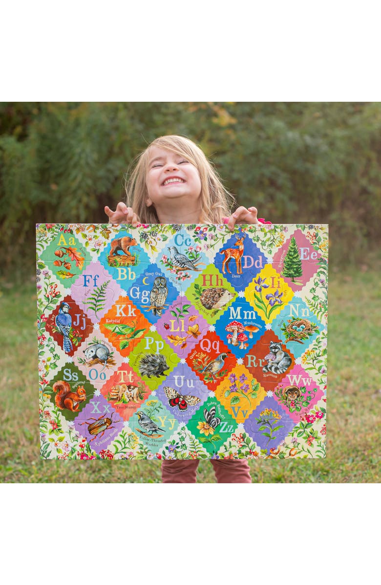 eeBoo A is for Acorn, 36 Piece Giant Floor Puzzle, 24x20 Inch ABC Woodland Jigsaw, Alternate, color, 