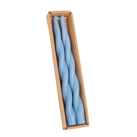 2-Piece Unscented Elongated Twisted Taper Candles