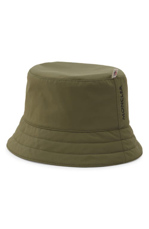 Moncler Grenoble Logo Water Resistant Bucket Hat In Russian Olive