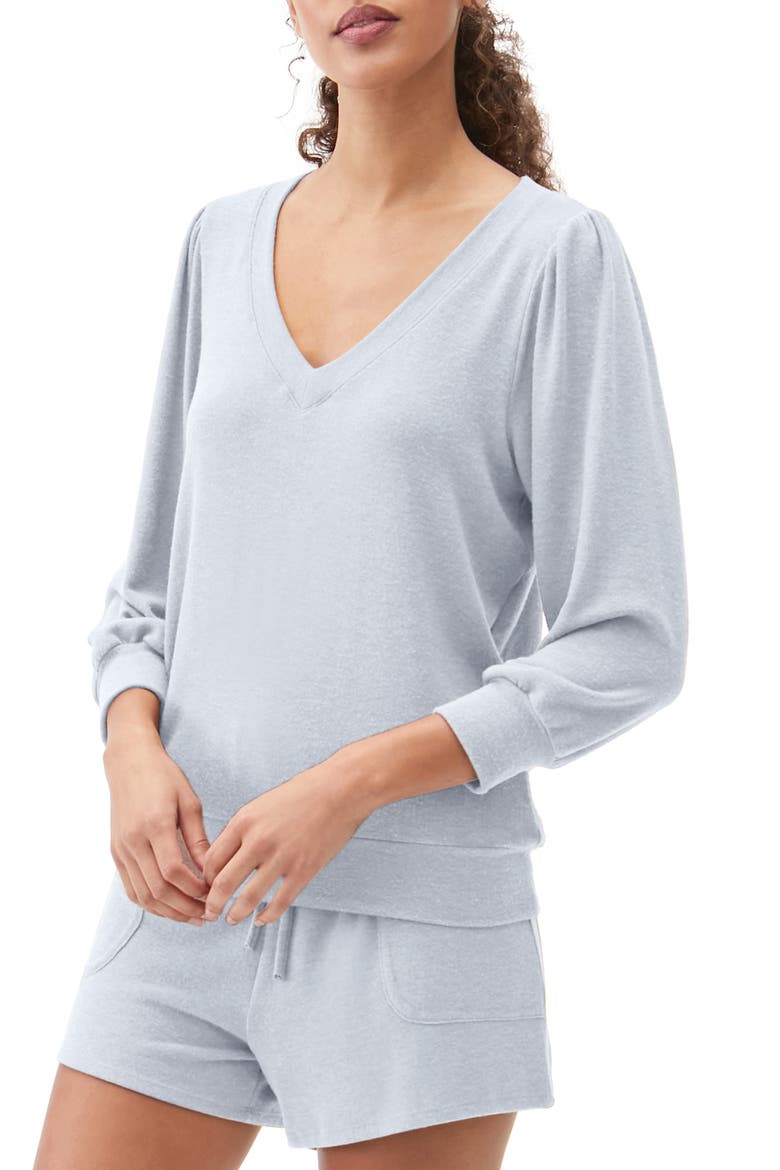 Gabriella V-Neck Top, Alternate, color, LIGHT COASTAL