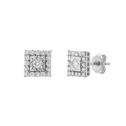 Luvmyjewelry Legatum 10k Gold Diamond Unisex Earrings In 10k White Gold