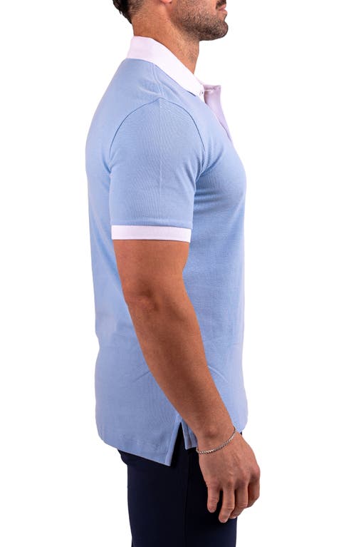 Maceoo Mozartspecktip Stretch Nylon Polo In Blue