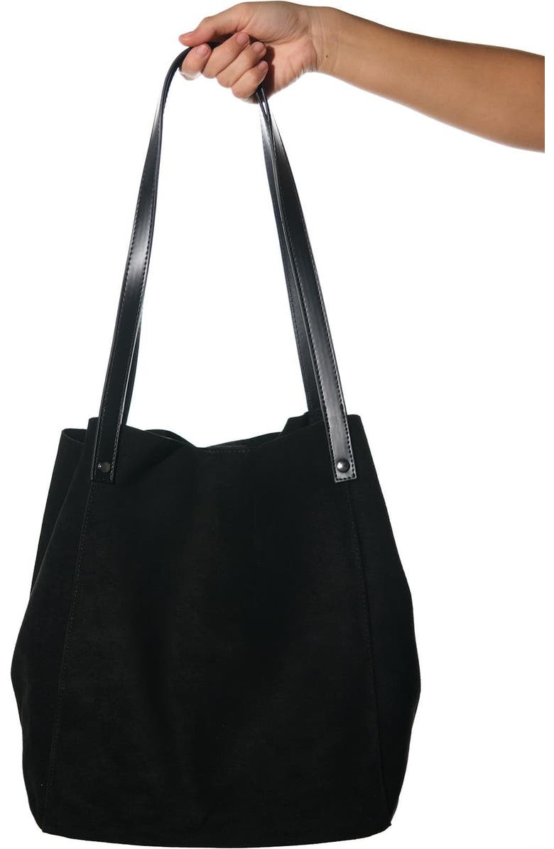 Forever & Always Shoes Alfred Leather Shoulder Bag, Main, color, Black Suede