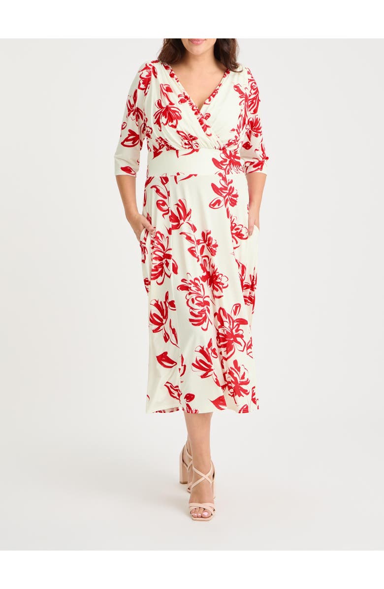 Scarlett & Jo Helena Jersey Midi Dress, Alternate, color, Ivory Red