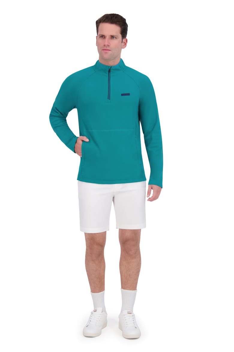 Microfleece Quarter Zip Golf Sweatshirt, Alternate, color, TEAL