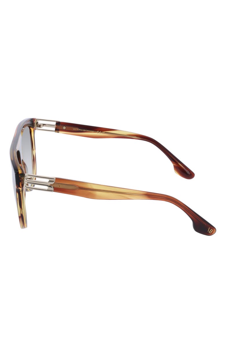 Victoria Beckham 58mm Aviator Sunglasses, Alternate, color, Striped Brown