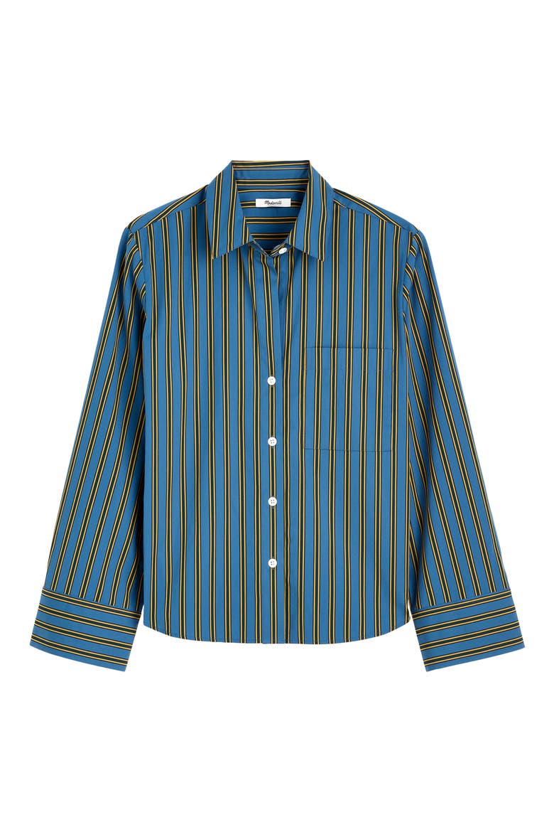 The Signature Stripe Y-Neck Shirt, Alternate, color, PORT BLUE STRIPE