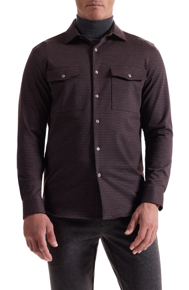 Bugatchi Knit Button-Up Shirt, Main, color, Bordeaux
