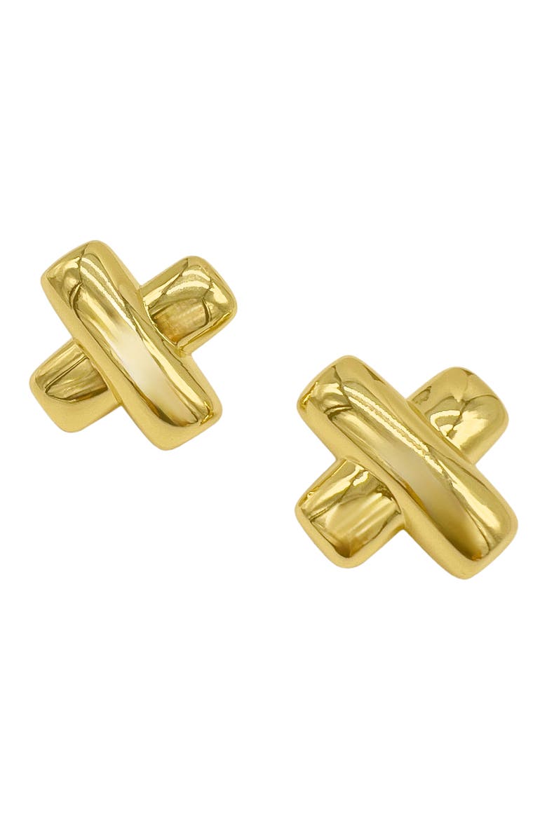 X Statement Earrings, Main, color, GOLD