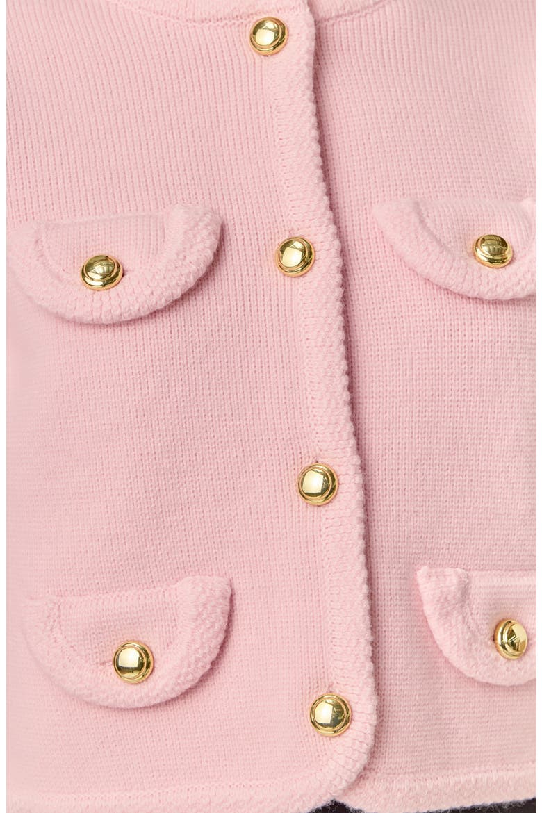 Round Hem Cardigan, Alternate, color, PINK
