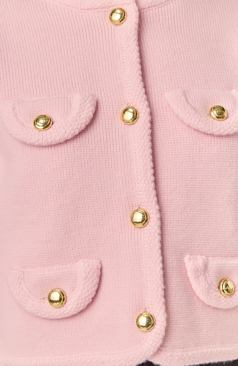 English Factory Round Hem Cardigan, Alternate, color, Pink