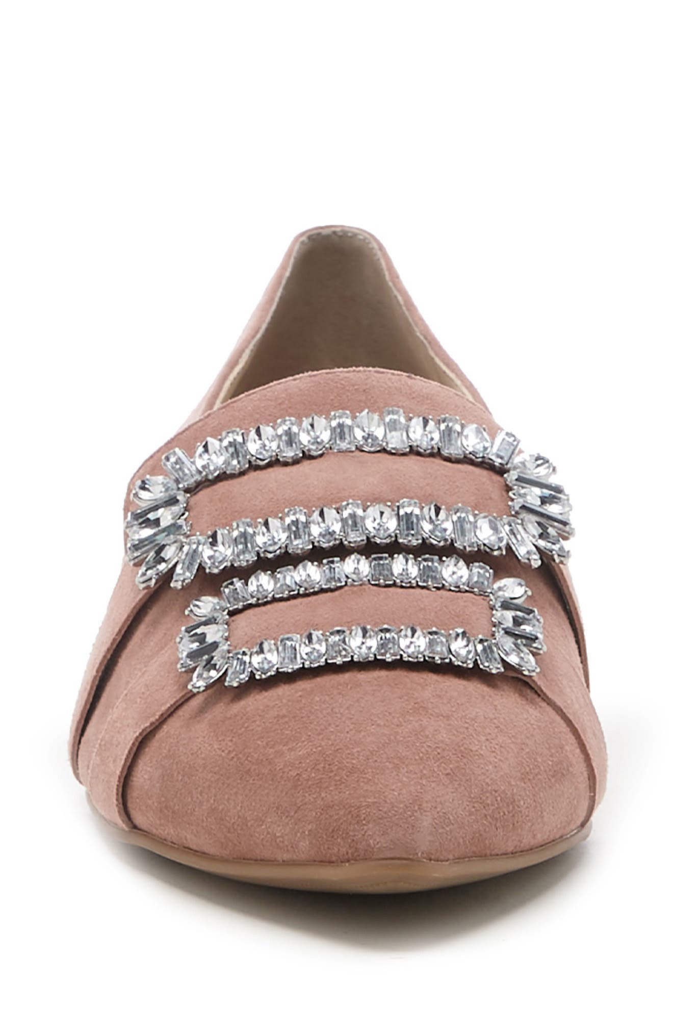 Kelynn Crystal Buckle Flat, Alternate, color, MOD MAUVE SUEDE