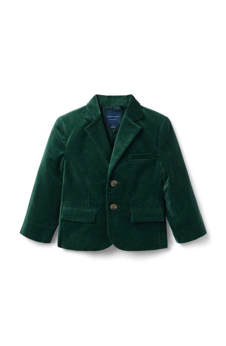 Janie and Jack The Velvet Party Blazer, Main, color, Green