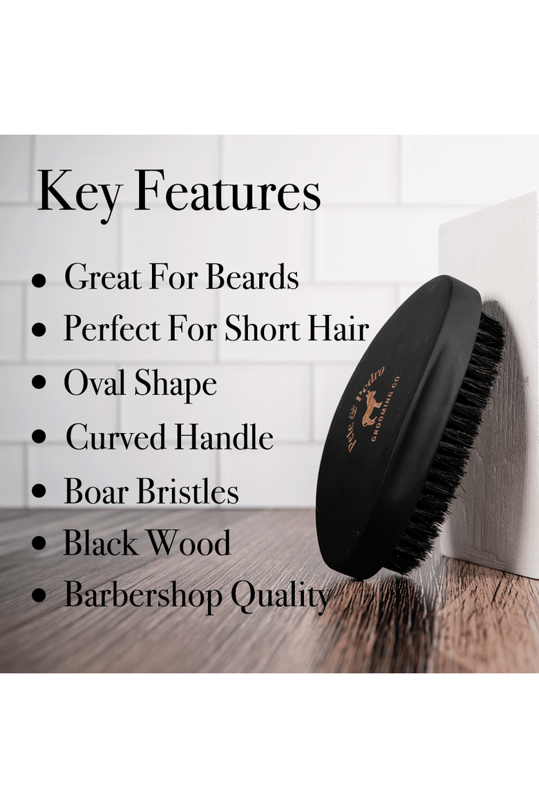 Oval Military Men's Hair & Beard Brush, Alternate, color, None