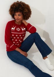 Joe Browns Novelty Holiday Snowflake Pullover Sweater