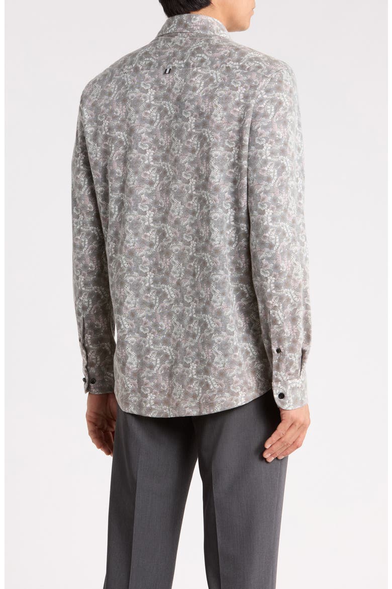 Long Sleeve Printed DryTouch Pique Shirt, Alternate, color, DARK PINK