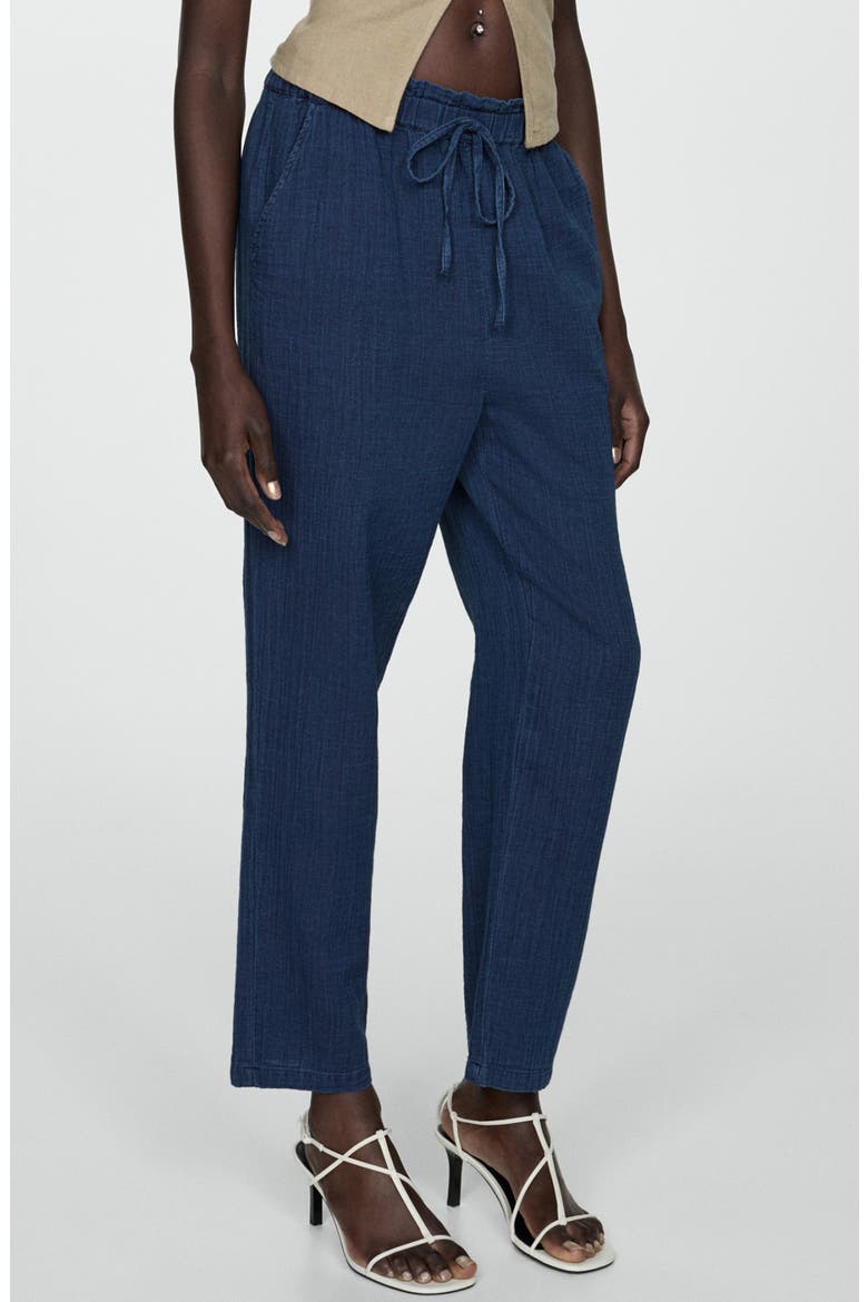 Cotton Drawstring Pants, Alternate, color, NIGHT BLUE
