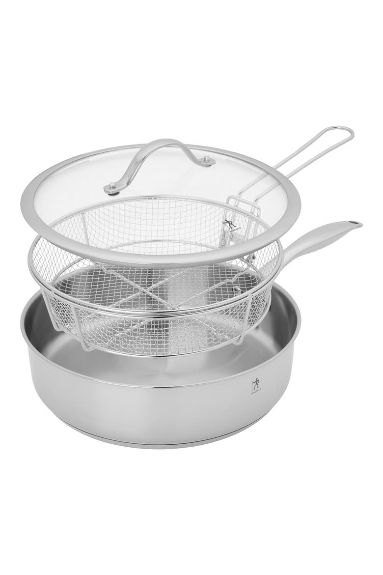 Aragon 5-Quart Stainless Steel Sauté Pan with Lid & Fryer Basket, Main, color, SILVER