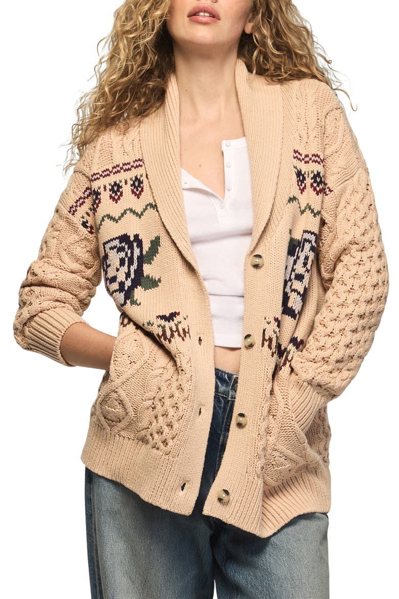 Floral Fair Isle Cardigan, Main, color, TOFU