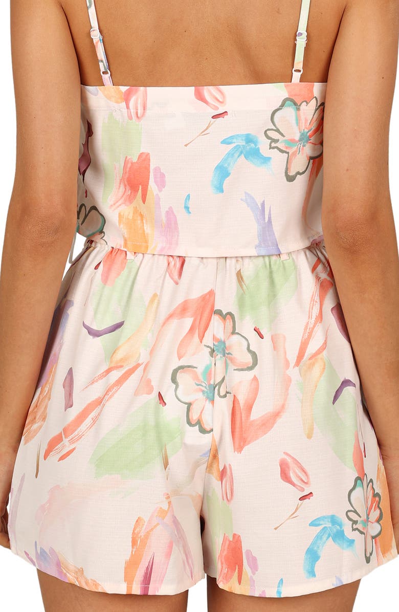 Petal & Pup Carey High Waist Linen Blend Shorts, Alternate, color, White Multi