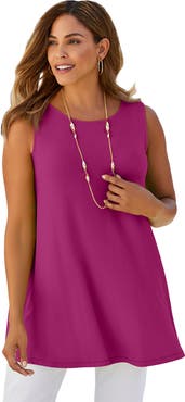 Jessica London Stretch Knit Sleeveless Swing Tunic