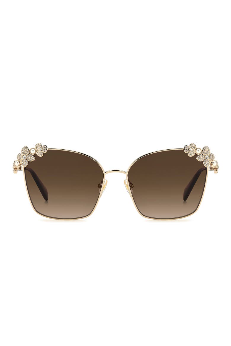 kileen 59mm embellished gradient square sunglasses, Main, color, GOLD STRIPED BROWN