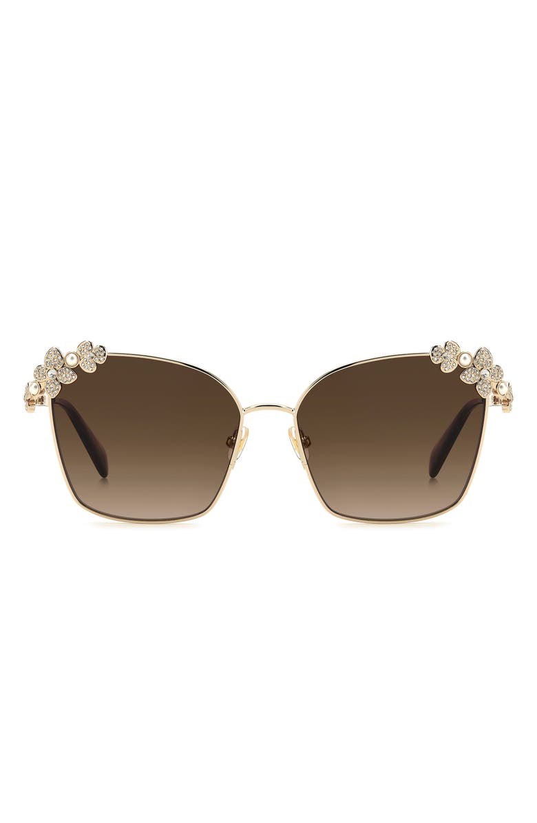 Kate Spade New York kileen 59mm embellished gradient square sunglasses, Main, color, Gold Striped Brown