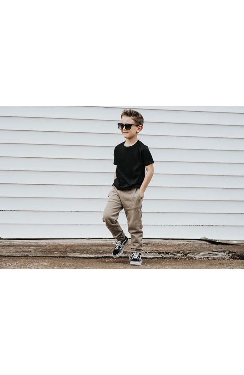 CITY THREADS Baby Boys Organic 100% Cotton Soft Jersey Short Sleeve Crew Tee, Alternate, color, Black