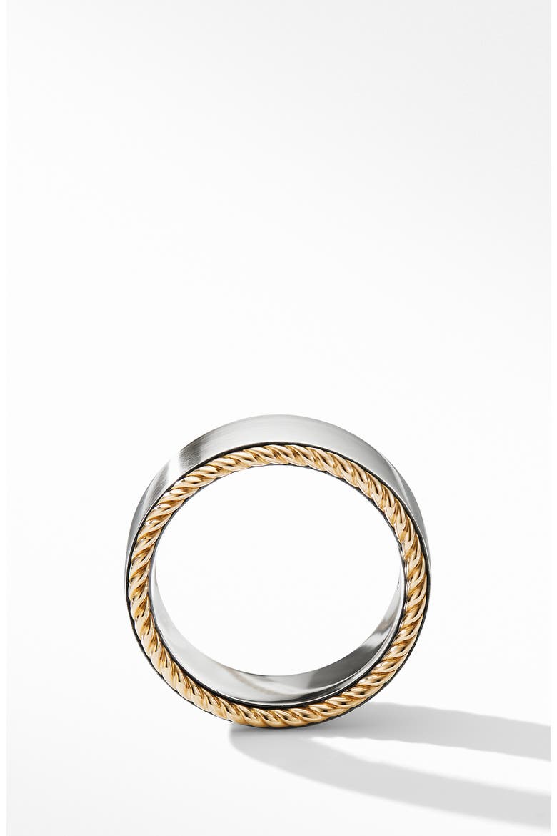 Streamline® Cable Band Ring with 18K Yellow Gold, Alternate, color, SILVER/ GOLD