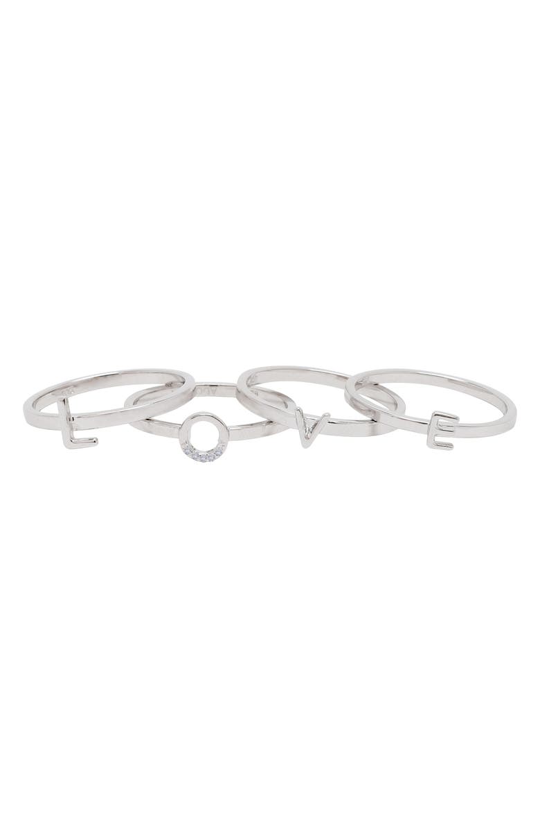 Adornia Love Stacking Ring - Set of 4 - 0.03 ctw, Alternate, color,