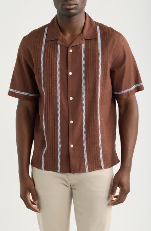 Didcot Pintuck Stripe Camp Shirt