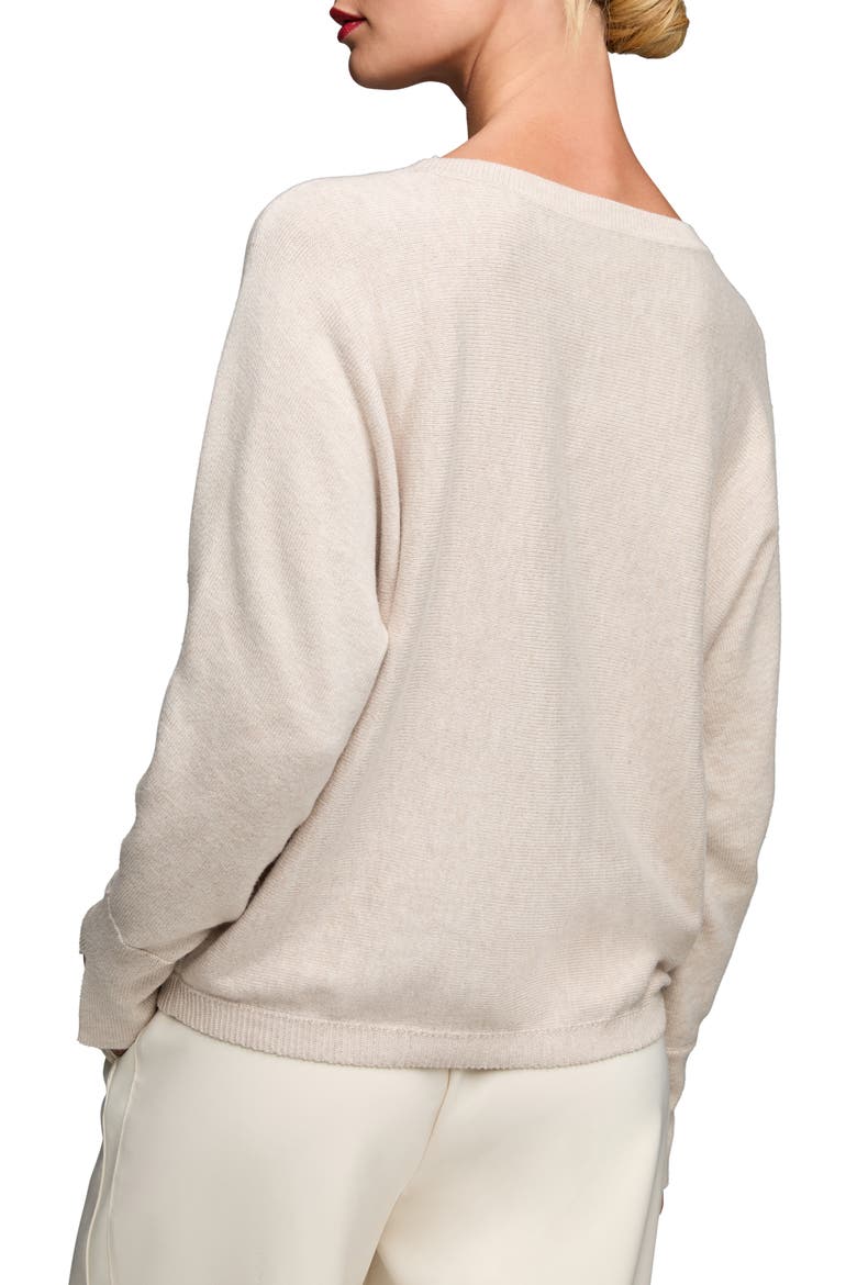 Floral Sequin Embellished Cotton, Cashmere & Silk Blend Sweater, Alternate, color, NEUTRAL MIX