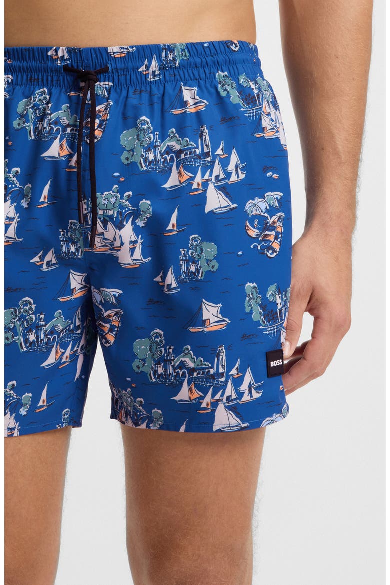 Pirhana Swim Trunks, Alternate, color, BLUE