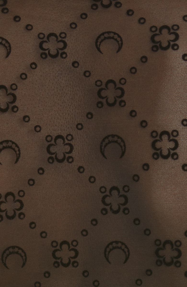 Marine Serre Moonogram Flocked Mesh Top, Alternate, color,