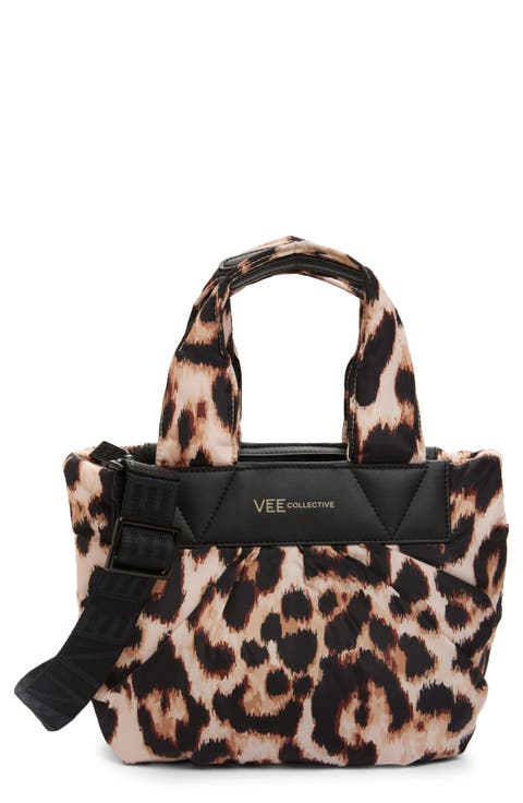 Mini Caba Leopard Print Recycled Polyester Tote