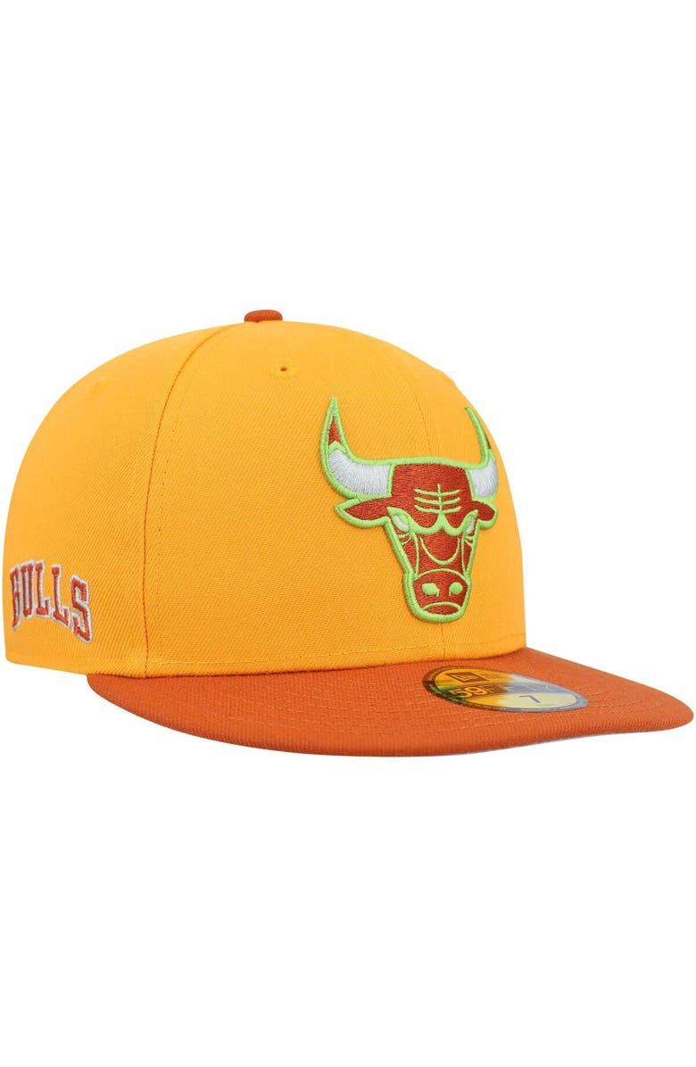 New Era Men's New Era Gold/Rust Chicago Bulls 59FIFTY Fitted Hat, Main, color,