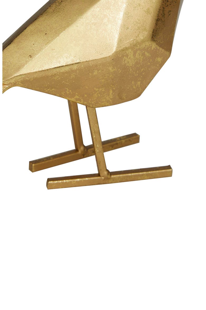 Gold Polystone Bird Sculpture - Set of 4, Alternate, color, GOLD