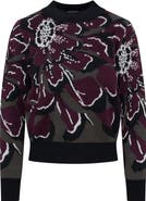 Coco Floral Ribbed Neck Cuffs Knit Sweater