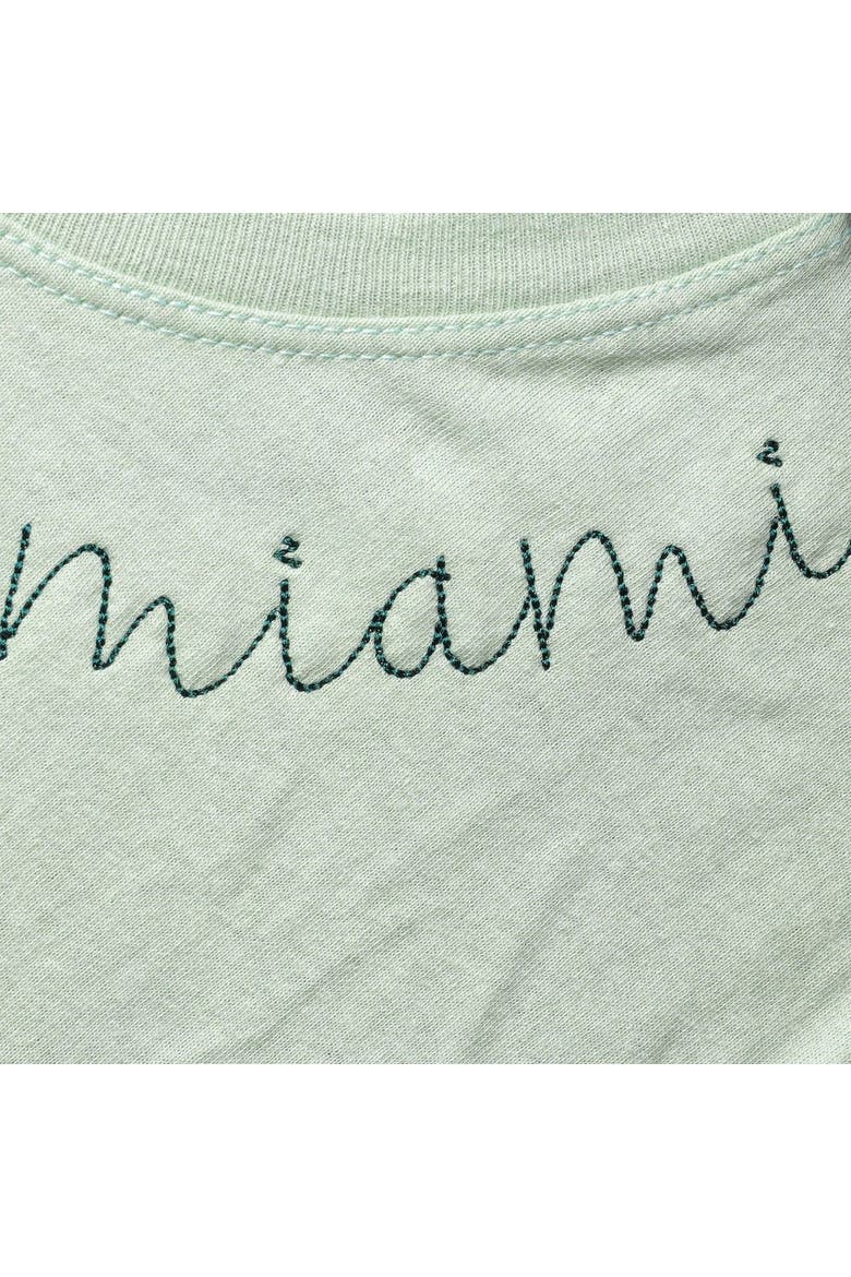 Women's League Collegiate Wear Green Miami Hurricanes Chain Stitch Clothesline Crop Top, Alternate, color, Green