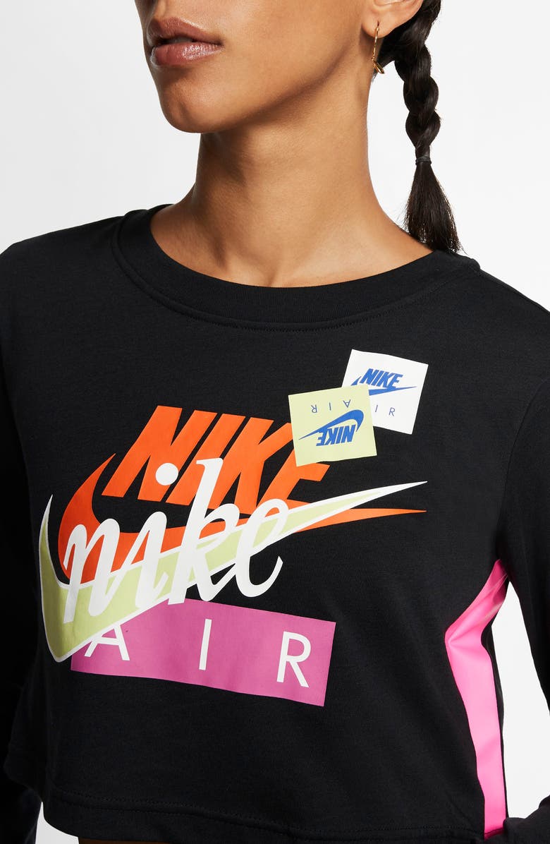 Nike Sportswear Air Force 1 Stacked Logo Crop Tee, Alternate, color, 