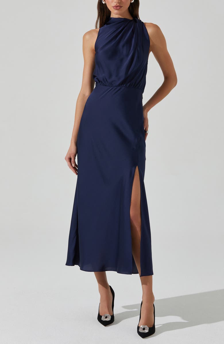 ASTR the Label Jelyn Sleeveless Satin Midi Dress, Alternate, color, 
