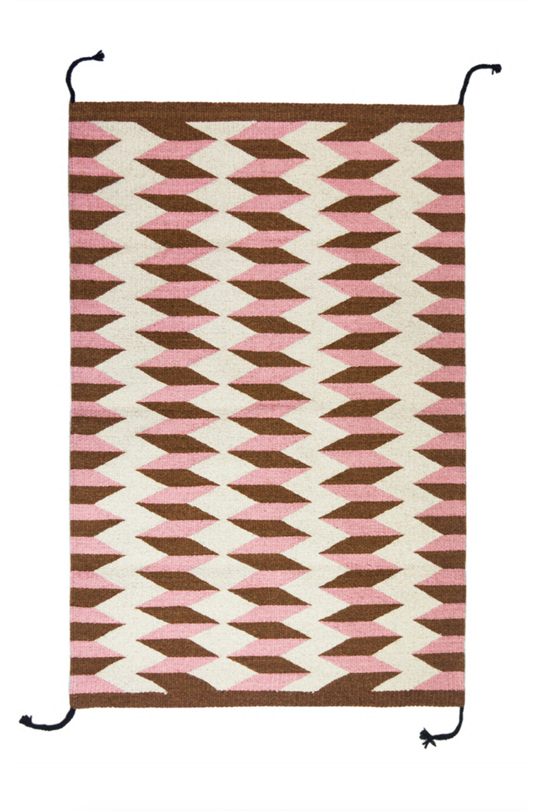 Teo Pink and Umber Handwoven Flatweave Wool Rug, Main, color, Pink