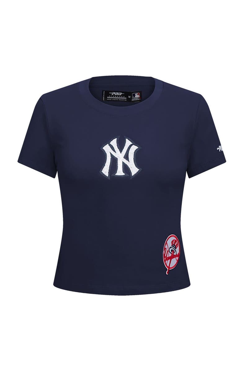 PRO STANDARD Women's Pro Standard  Navy New York Yankees Game Day Classics Baby Doll Cropped T-Shirt, Alternate, color, 
