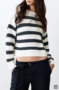 MANGO TEEN Stripe Open Stitch Sweater