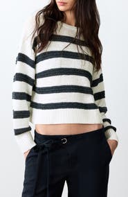 MANGO TEEN Stripe Open Stitch Sweater
